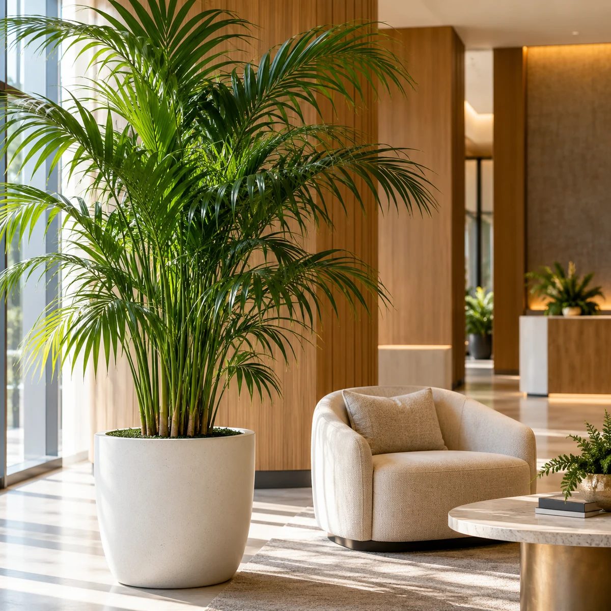 Interior plant in a commercial seating area